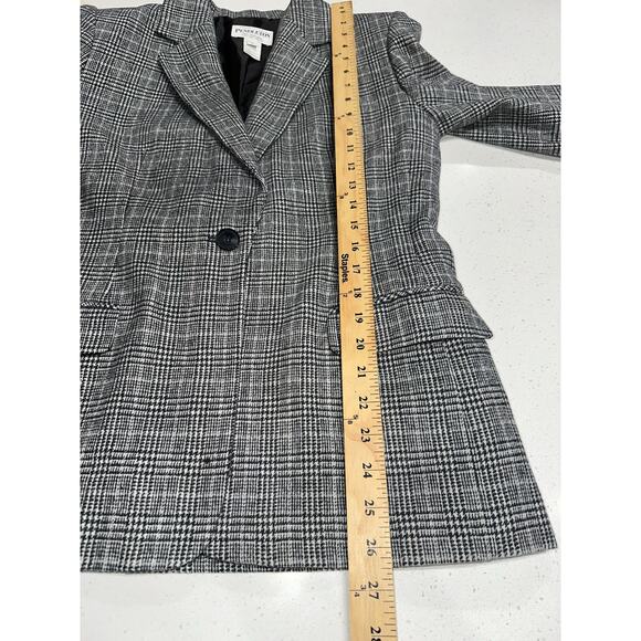 Pendleton Women’s Wool Blazer Gray Houndstooth 4 career work professional preppy - Picture 16 of 16